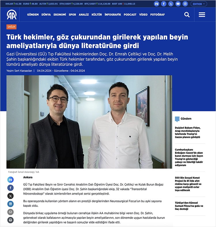 Göz Çukurundan Beyin Ameliyatı